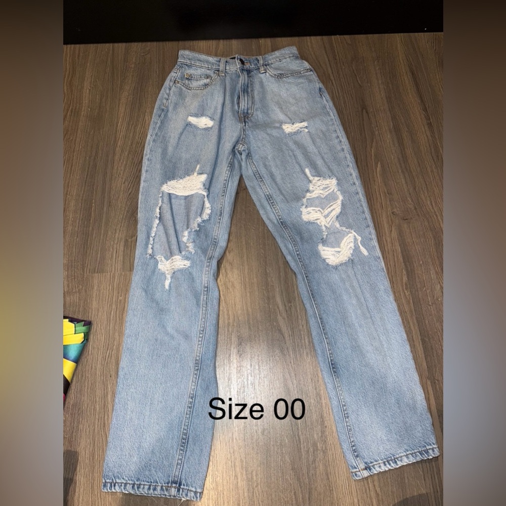 Distressed Blue Jeans